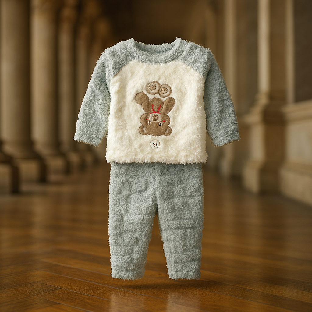 Baby Winter Suit 2 Piece Set | Soft Fluffy Fleece Shirt & Pajama