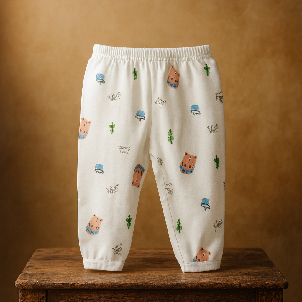 Newborn Baby Clothes Gift Set | 4 Piece Soft Cotton Outfit with Shirt, Pajama, Cap & Bib