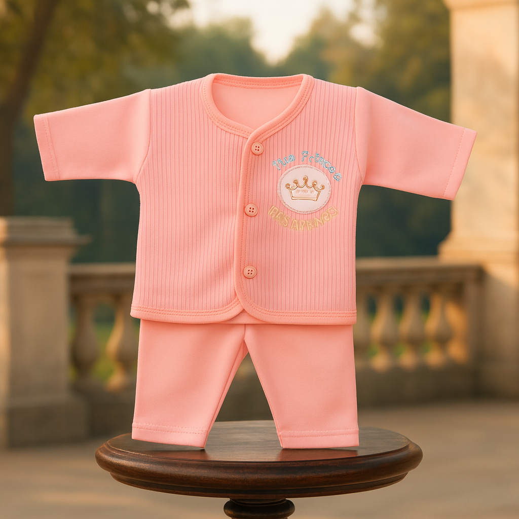 Newborn Baby Gift Set | “My Prince Has Arrived” 5-Piece Cotton Clothing Set