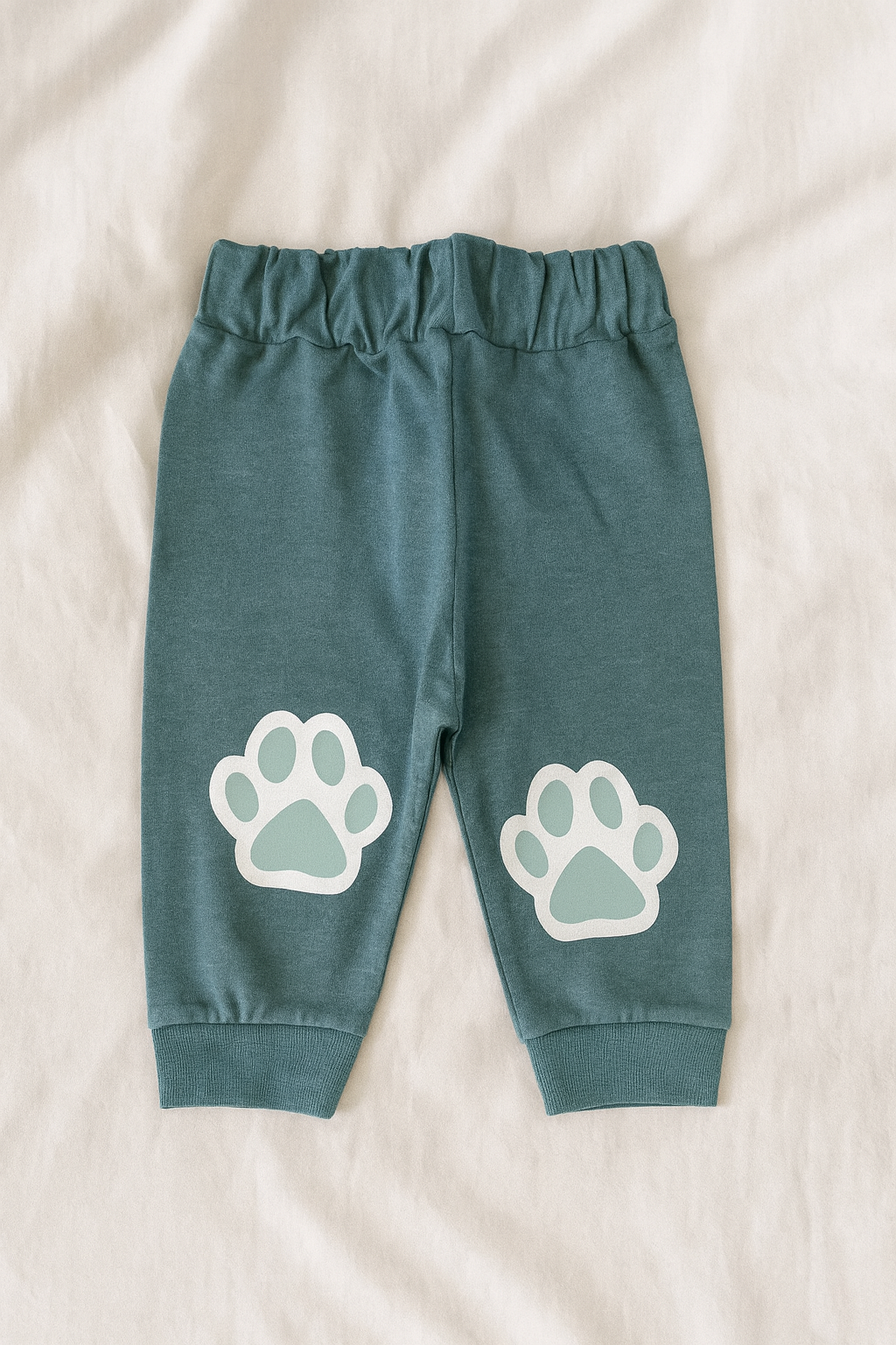 3-Piece Baby Boy Winter Dress Set – Warm Cotton Fleece Sweatshirt, Striped Cat Cap & Paw Print Pajama