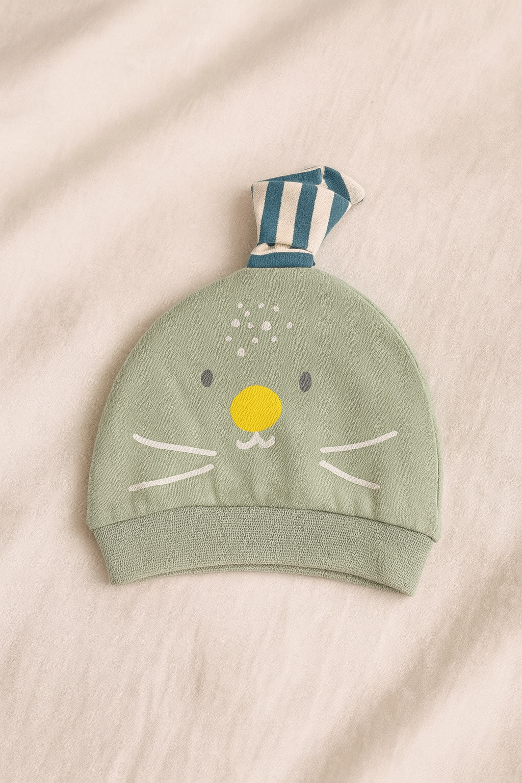 3-Piece Baby Boy Winter Dress Set – Warm Cotton Fleece Sweatshirt, Striped Cat Cap & Paw Print Pajama