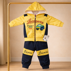 Mulaim Zipper Hoodie Tracksuit Set – Baby Boy Winter 2-Piece Suit