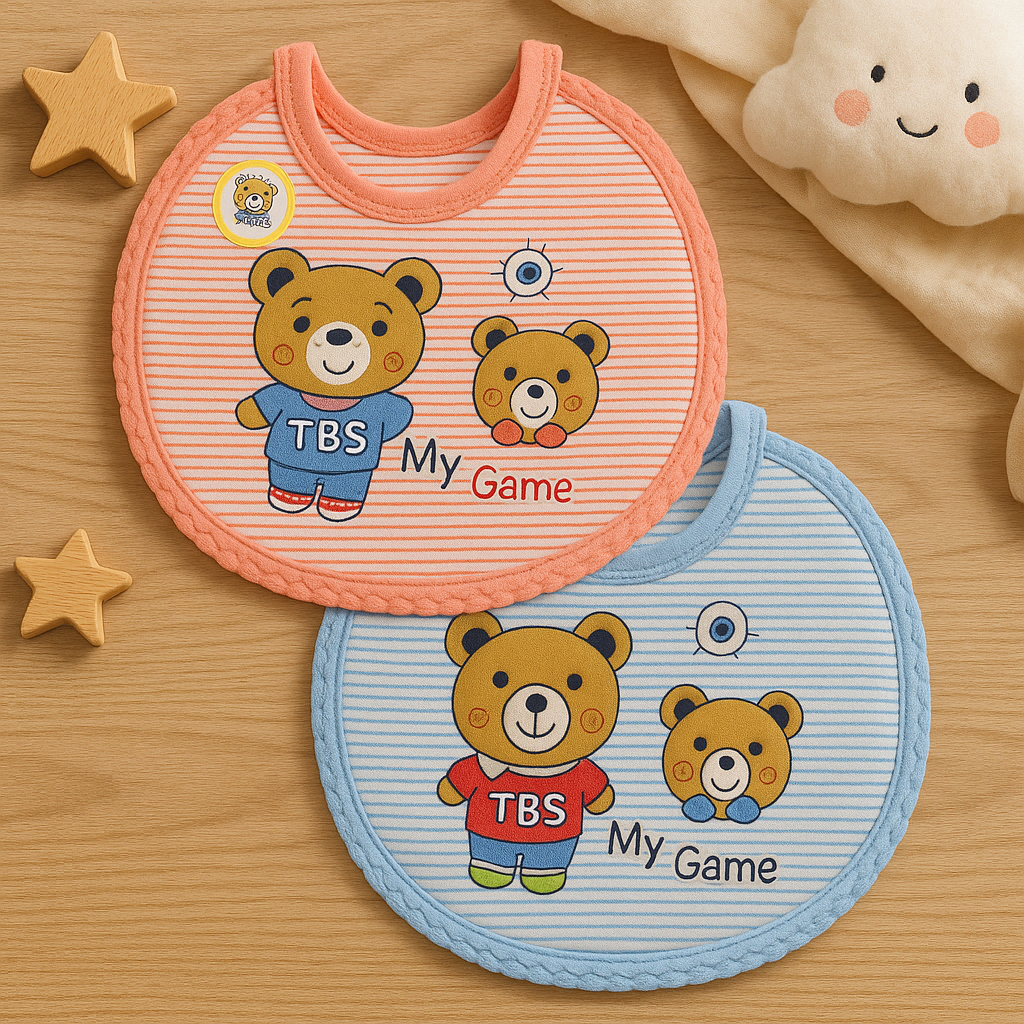 Baby Bibs pack of 2 pieces | Soft Cotton Feeding Bib for Newborn & Infants