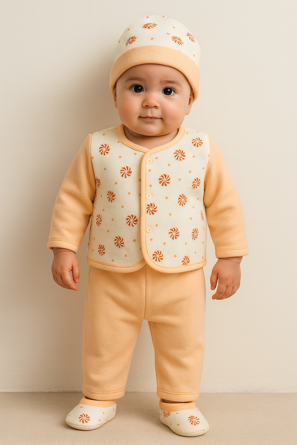 Newborn Winter Baby Suit Set of 5 Pieces | Warm Outfit for Newborn Boy & Girl | 3 Colors Available