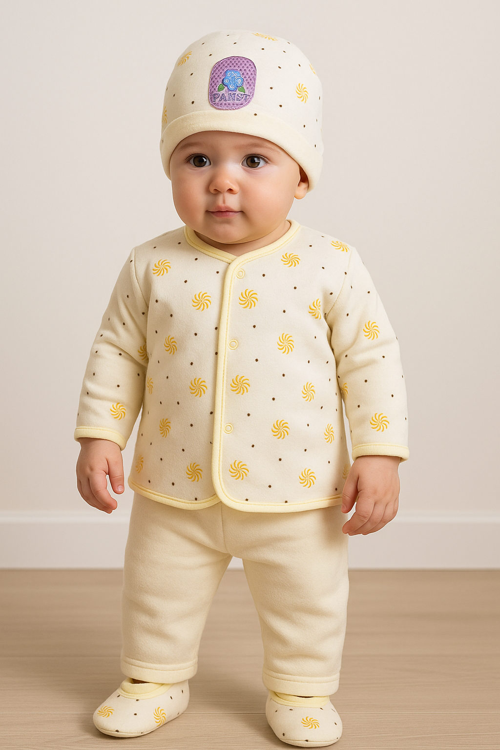 Newborn Winter Baby Suit Set of 5 Pieces | Warm Outfit for Newborn Boy & Girl | 3 Colors Available