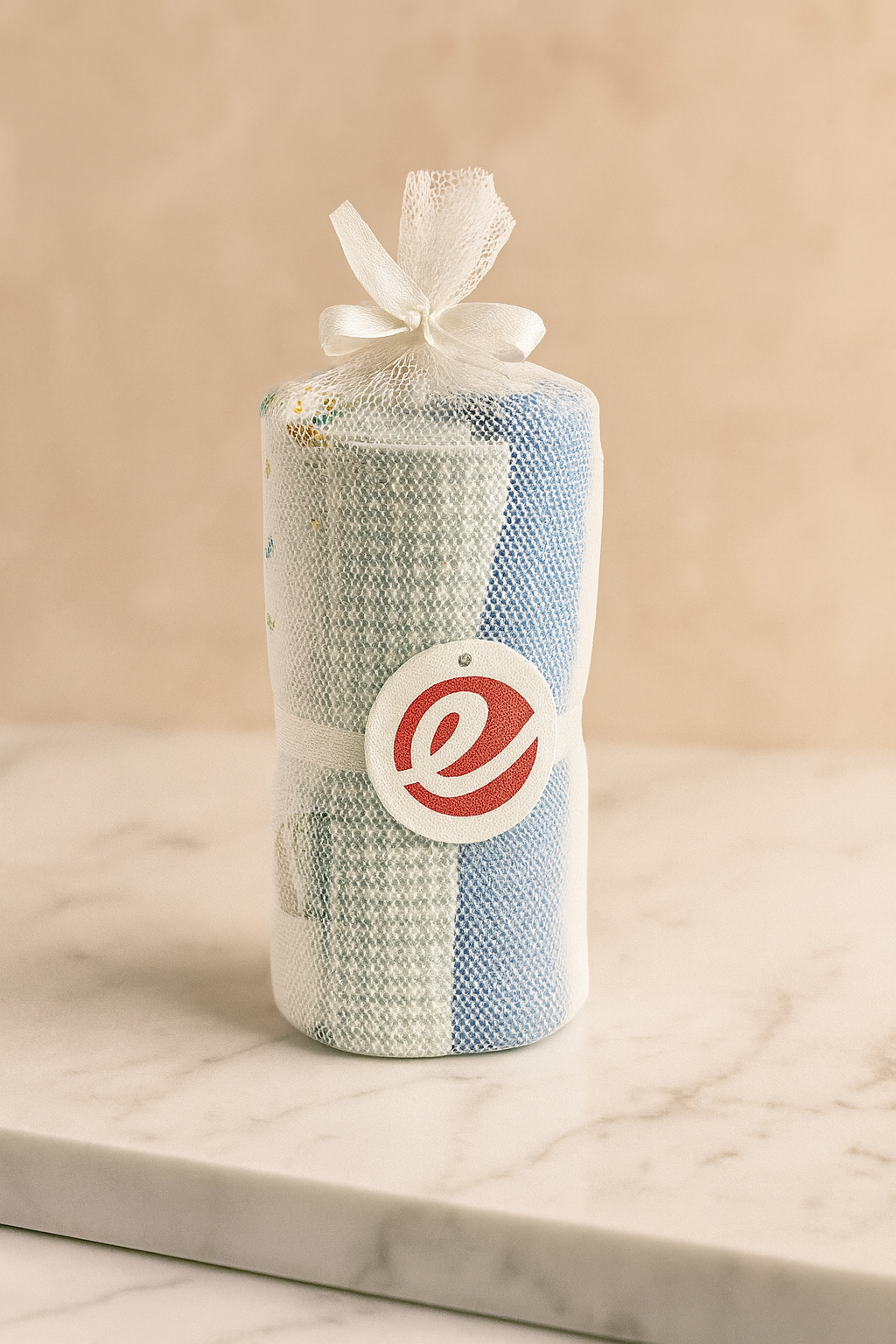 Baby Cotton Tissue pack of 8 pieces | Soft Reusable Washcloths in Mesh Gift Wrap