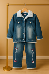 Warm Denim Winter Set – Fleece-Lined Jacket & Jeans for Girls