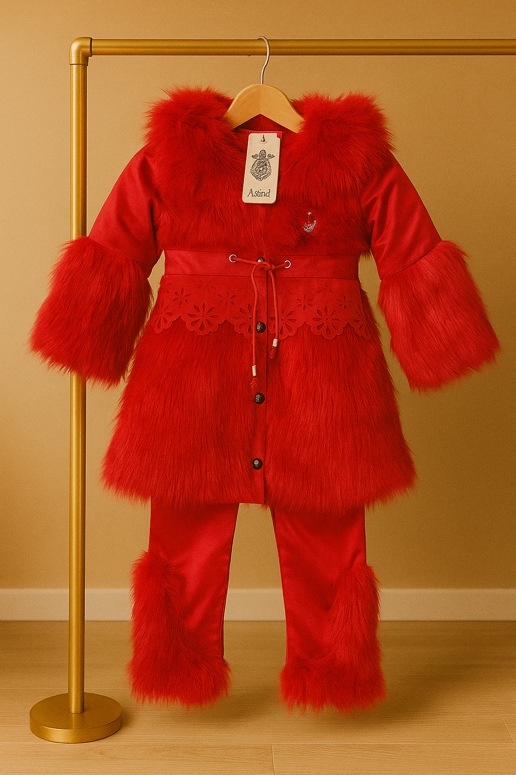 Luxury Fur Winter Coat Set – Elegant Warmth for Girls