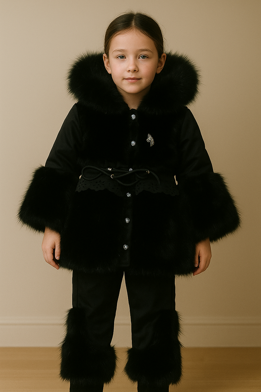 Luxury Fur Winter Coat Set – Elegant Warmth for Girls