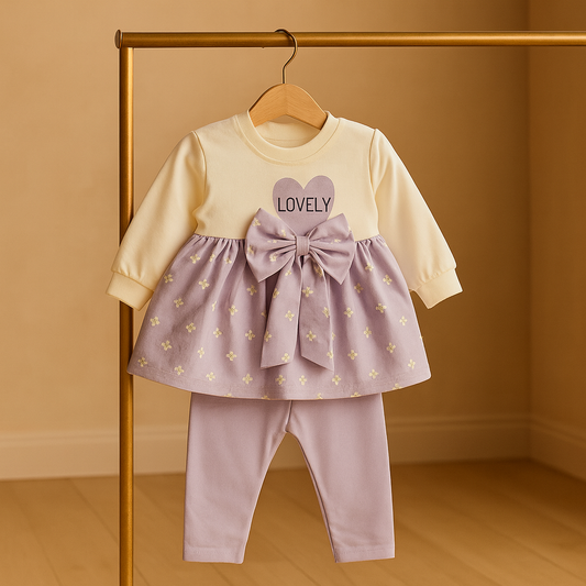 Lovely Baby Girl 2 Piece Dress Suit with Tights