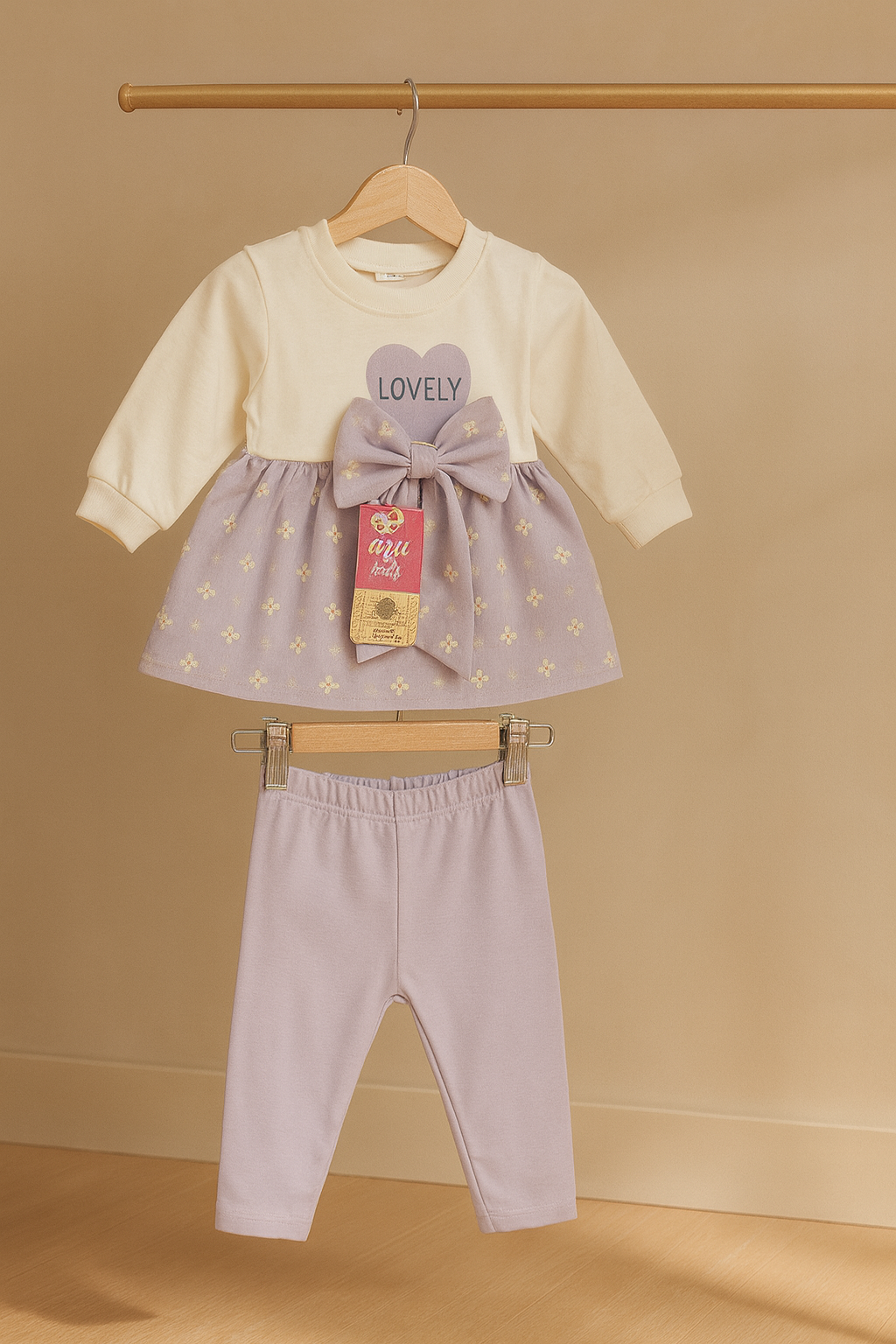Lovely Baby Girl 2 Piece Dress Suit with Tights