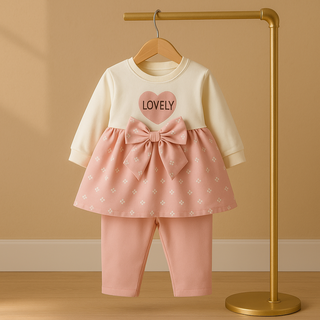 Lovely Baby Girl 2 Piece Dress Suit with Tights