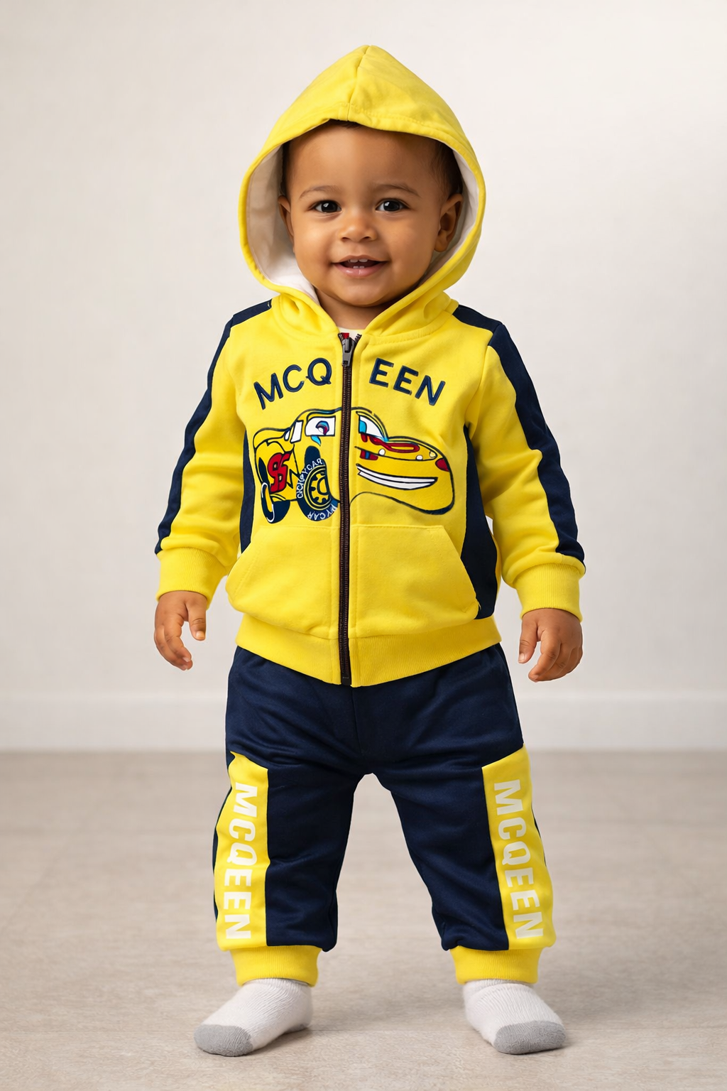 Baby Boy Zipper Hoodie Tracksuit Set – Soft Winter 2-Piece Suit