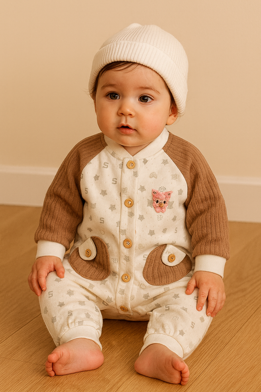 Soft Newborn Winter Romper – Cozy, Cute & Gentle