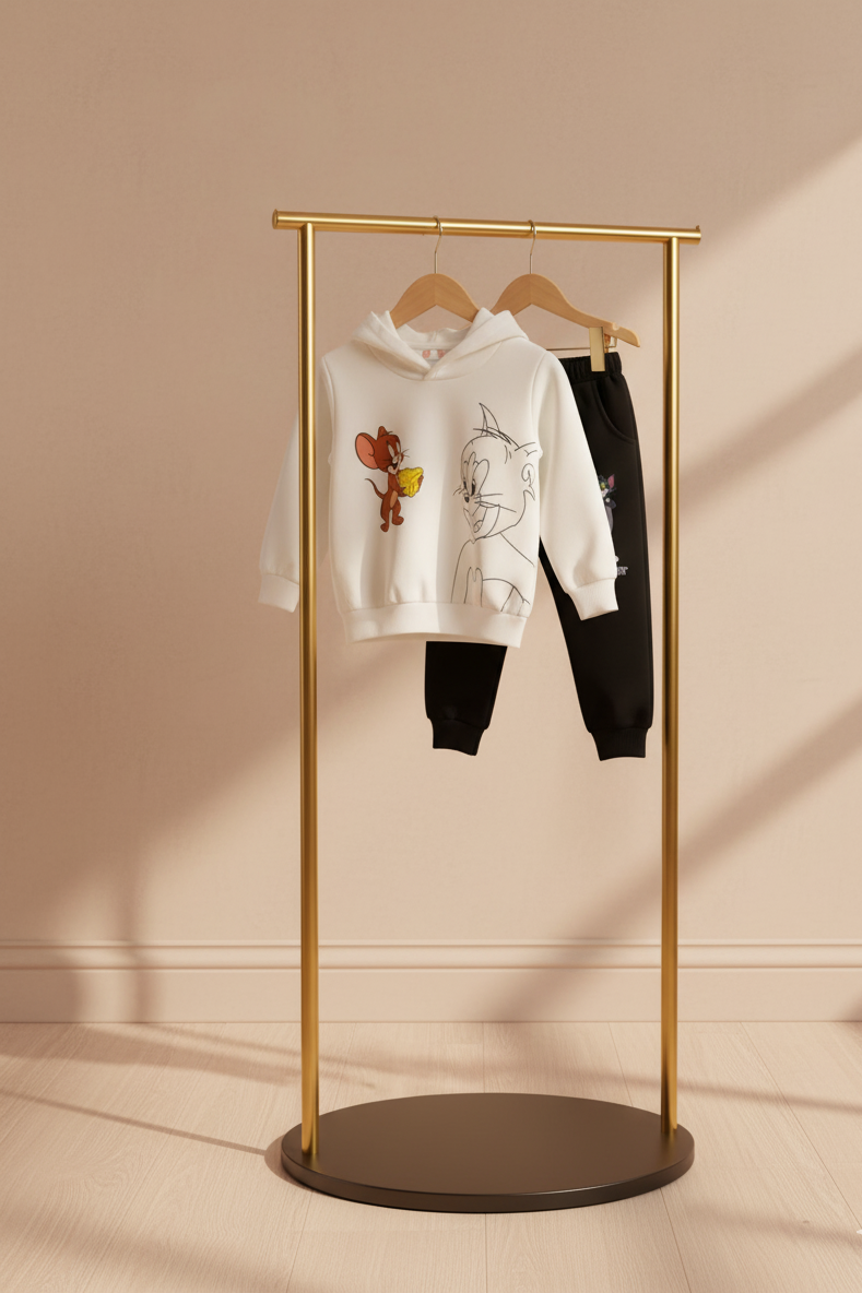 om & Jerry Soft Mulaim Hoodie Set (2–3 Years)