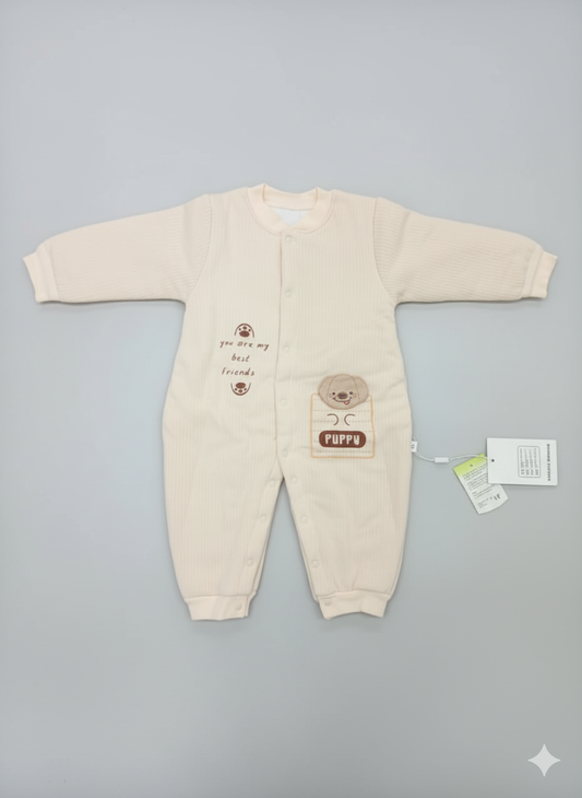 Baby Romper – Soft Cotton Full Sleeve Jumpsuit with Cute Elephant Design