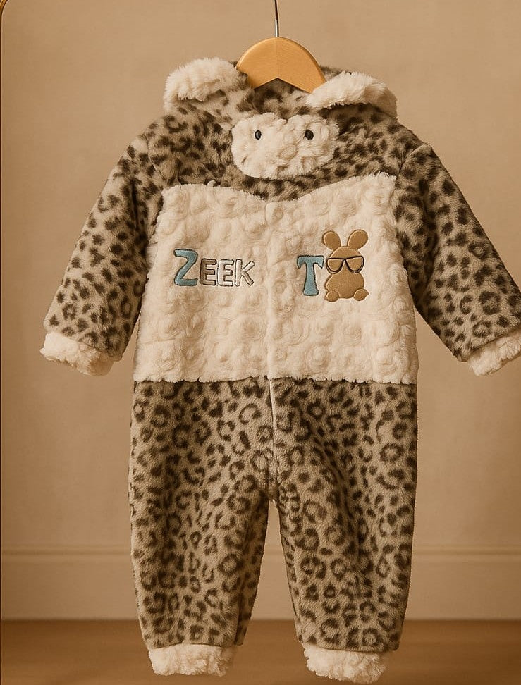 Premium Baby Winter Romper Suit with Hood & Ears