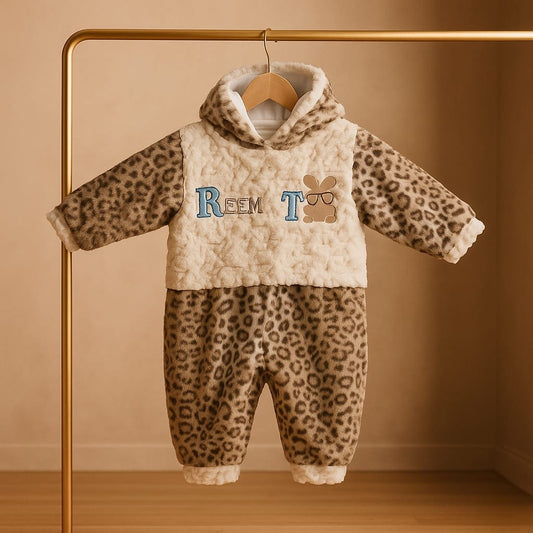 Premium Baby Winter Romper Suit with Hood & Ears
