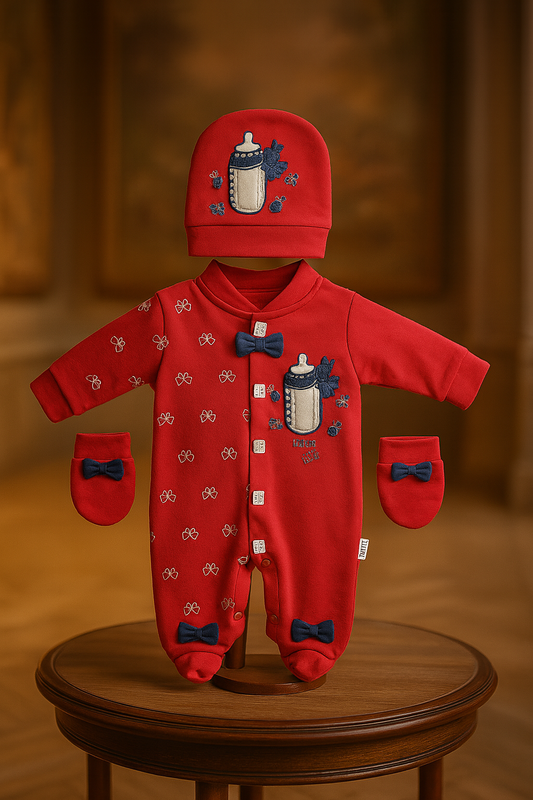 Newborn Baby Winter Romper 3 Piece Set