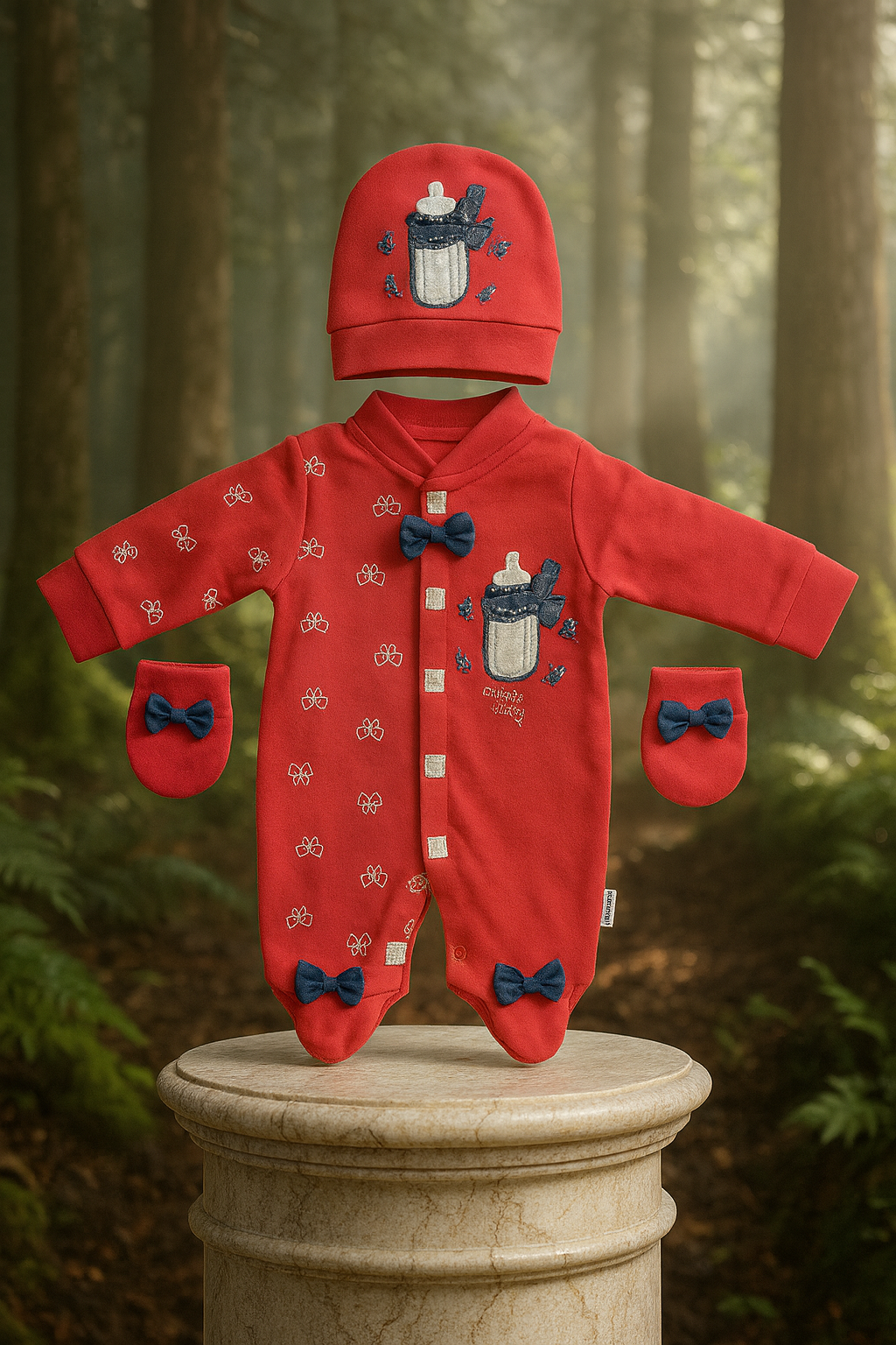 Newborn Baby Winter Romper 3 Piece Set