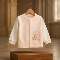 Baby Cotton Suit 2 Piece Set | Soft Peach Full Sleeve Shirt & Pajama