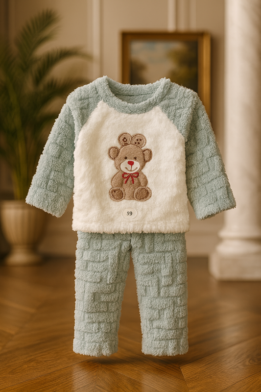Baby Winter Suit 2 Piece Set | Soft Fluffy Fleece Shirt & Pajama