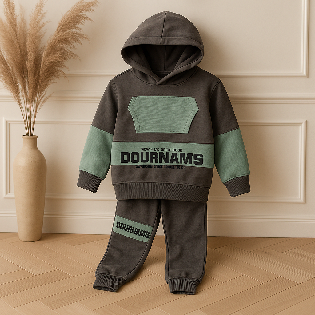 Winter Baby Boy Tracksuit 2-Piece Set | Hooded Sweatshirt & Pajama | Soft Fleece Loungewear for Toddlers