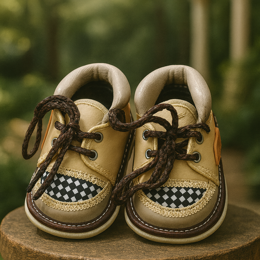 Stylish Brown Baby Boy Shoes with Soft Comfort Sole