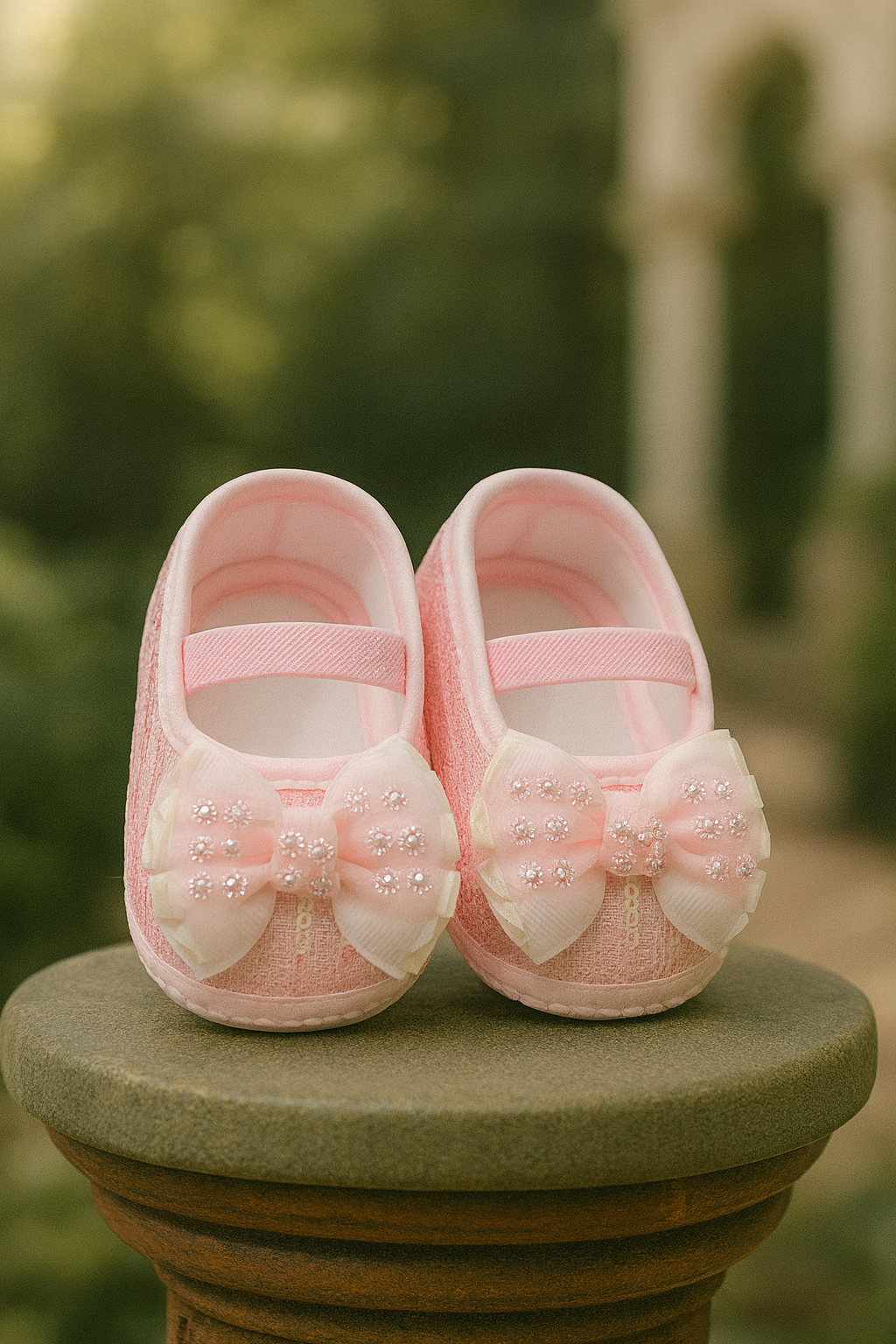 Fancy Baby Girl Shoes, Soft Pink Party Wear