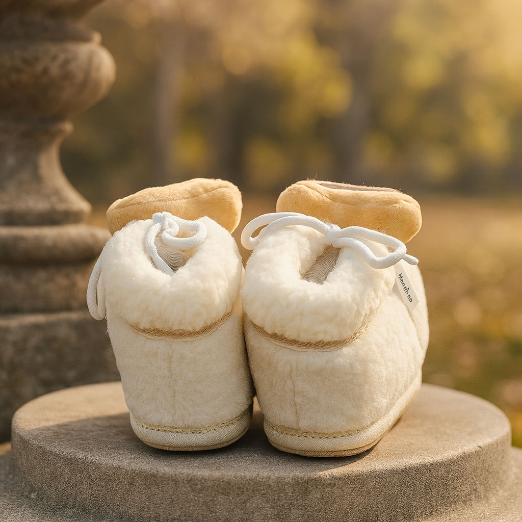 Baby Boy Booties – Brown Plush Newborn Shoes