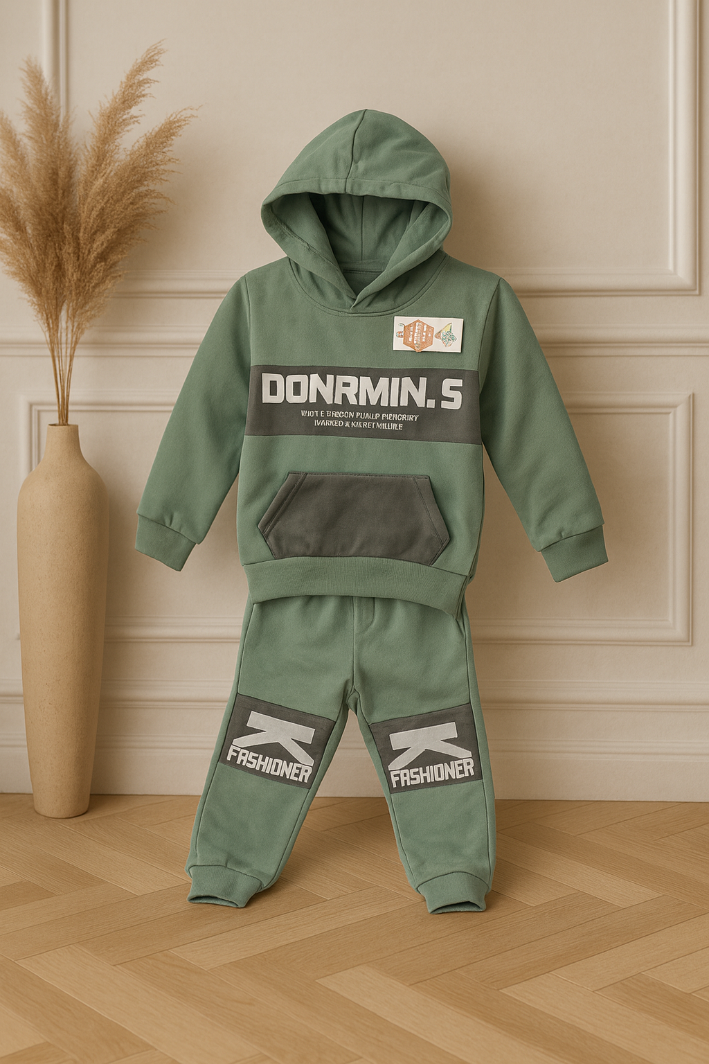 Winter Baby Boy Tracksuit 2-Piece Set | Hooded Sweatshirt & Pajama | Soft Fleece Loungewear for Toddlers