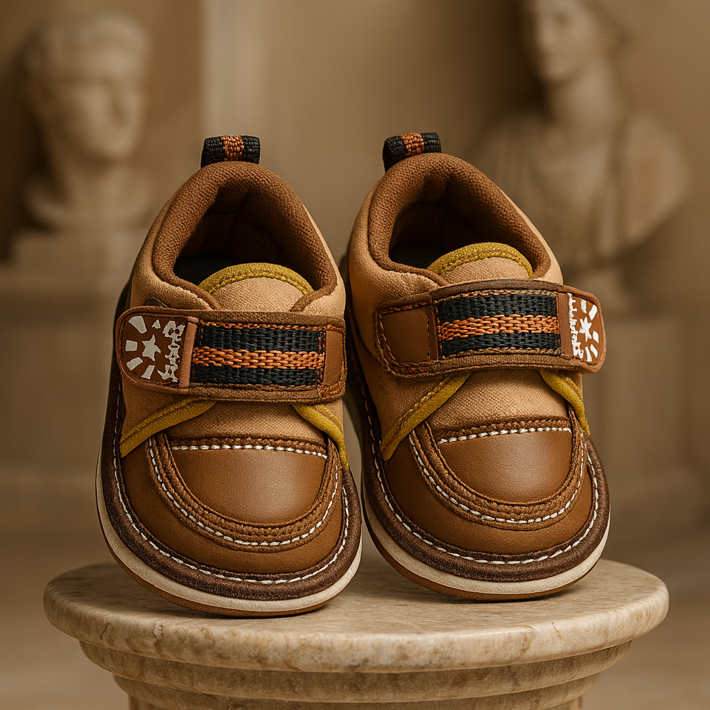 Stylish Brown Baby Boy Shoes with Soft Comfort Sole