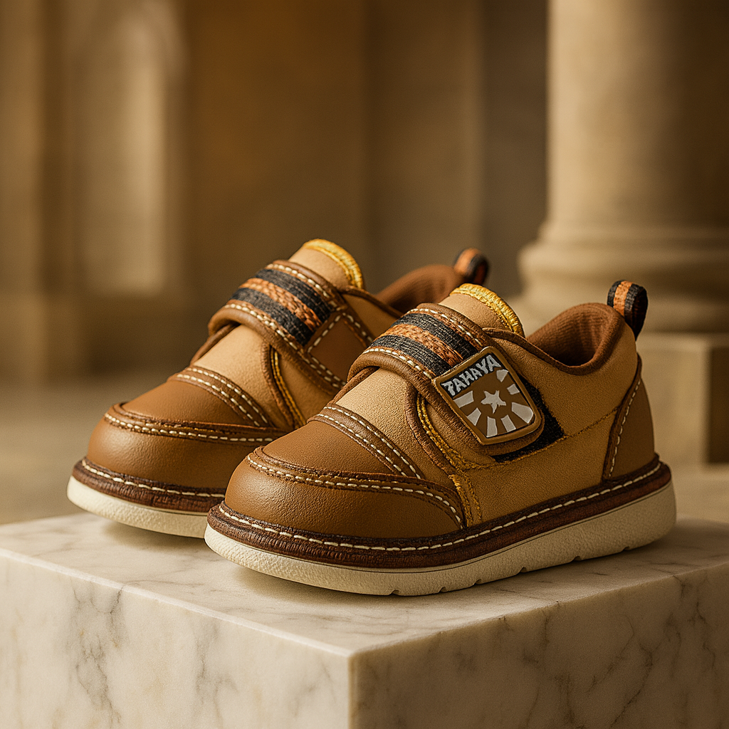 Stylish Brown Baby Boy Shoes with Soft Comfort Sole