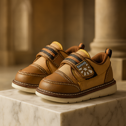 Stylish Brown Baby Boy Shoes with Soft Comfort Sole