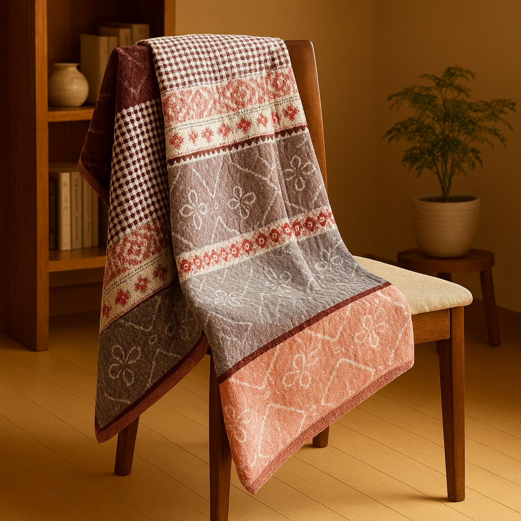 Double Bed Soft Velvet Blanket with Floral Design