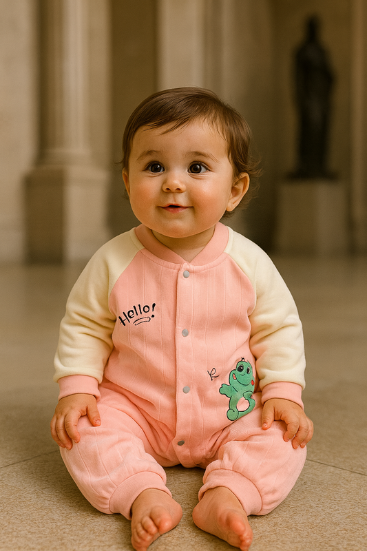 Romper for babies – Full Sleeve Woolen Jumpsuit with Cute Cartoon Print Premium Quality
