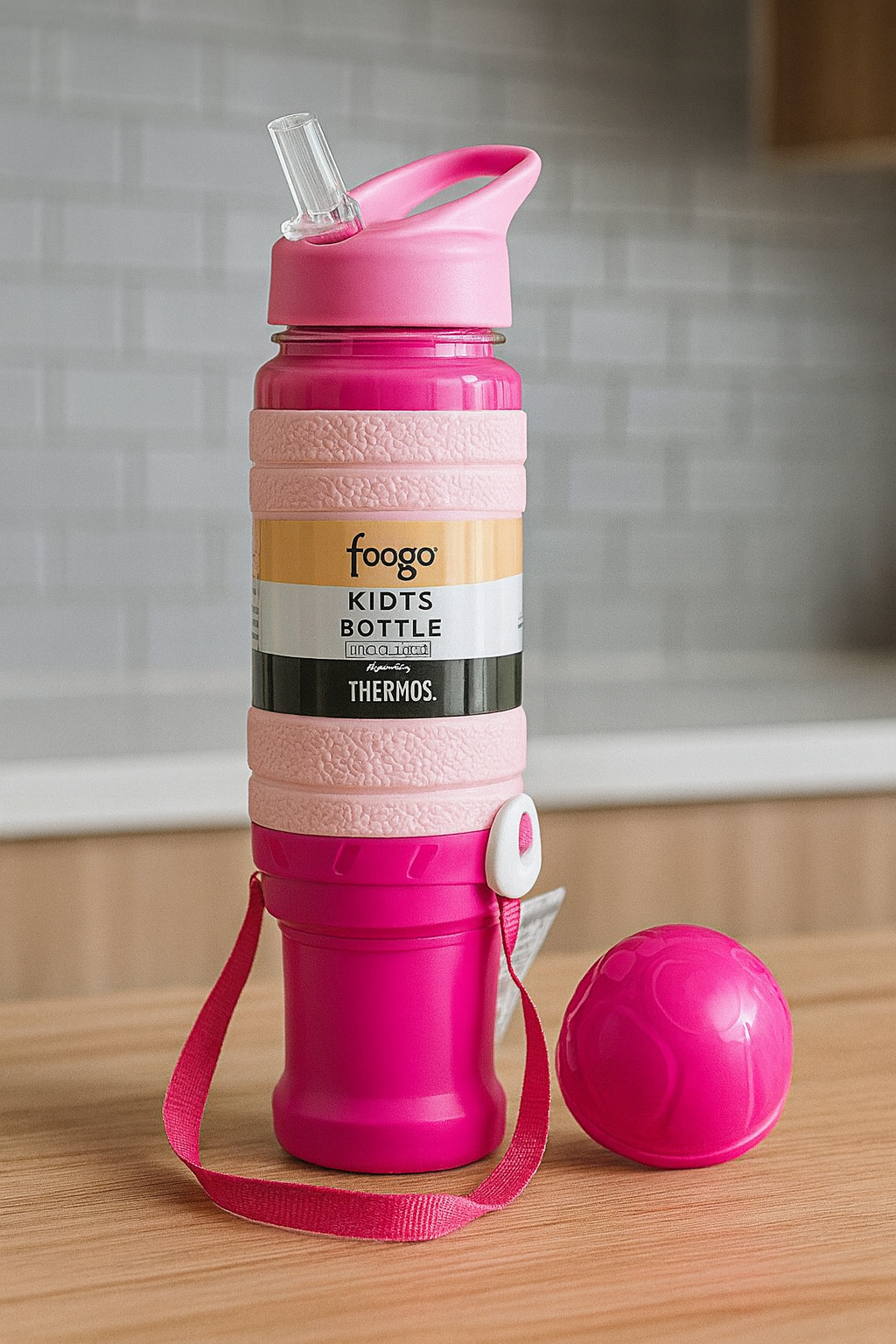 Fresh Cool Insulated school Hot & Cold Water Bottle for Kids – 800ml Thermoware Sipper with Strap