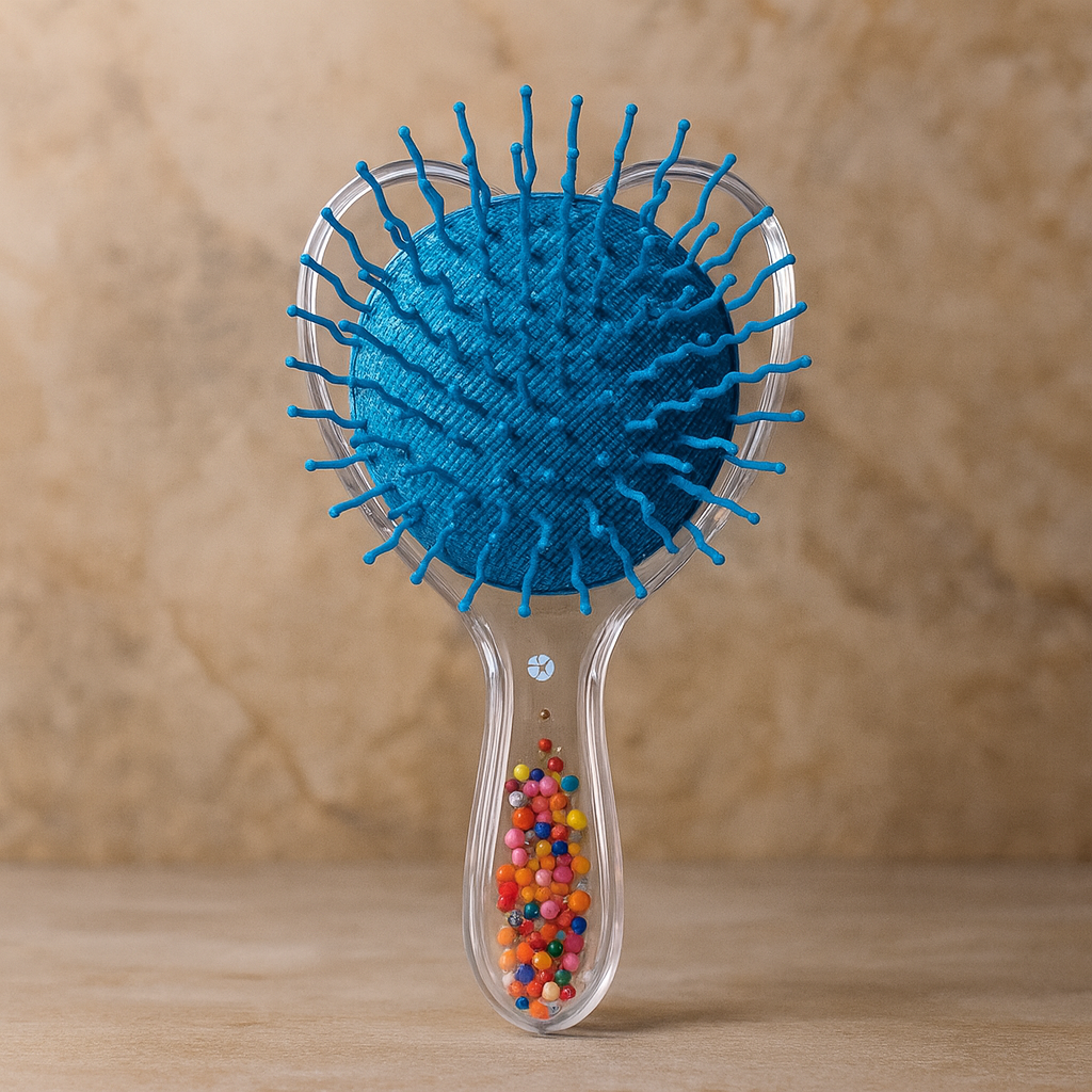 Fancy Baby Hair Brush with Colorful Beads Handle – Soft Bristles Kids Hair Comb for Newborn