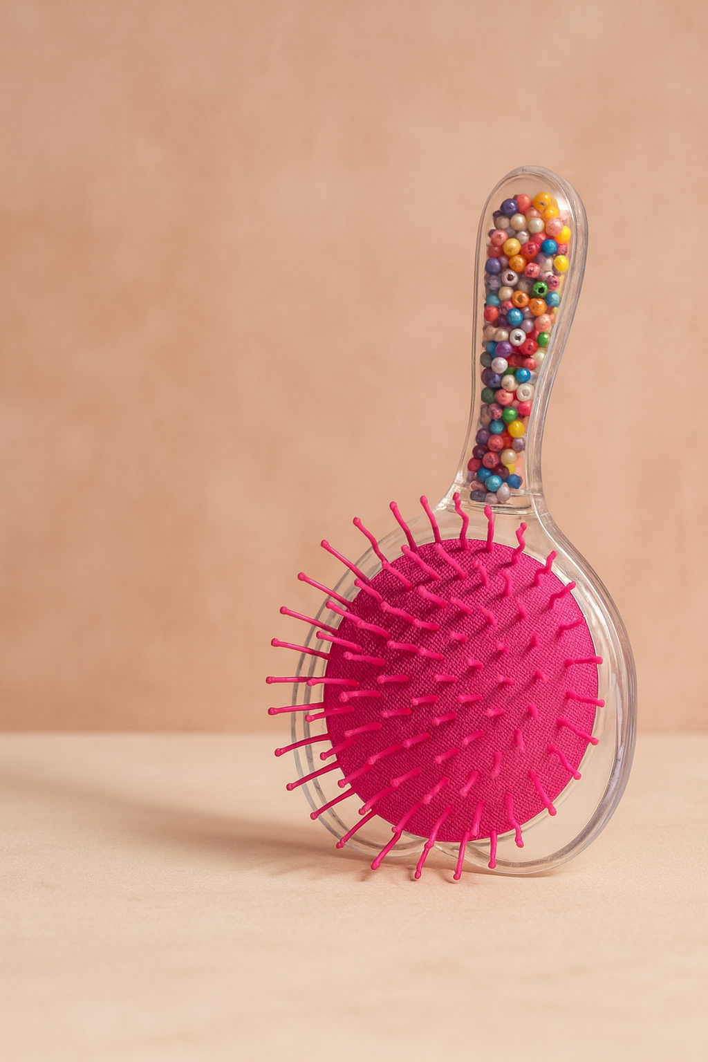Fancy Baby Hair Brush with Colorful Beads Handle – Soft Bristles Kids Hair Comb for Newborn