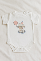 Baby Girl 3-Piece Clothing Set | Peach Hooded Top, Soft Pajama & Printed Bodysuit | Cotton Winter Outfit with Cute Sheep Design
