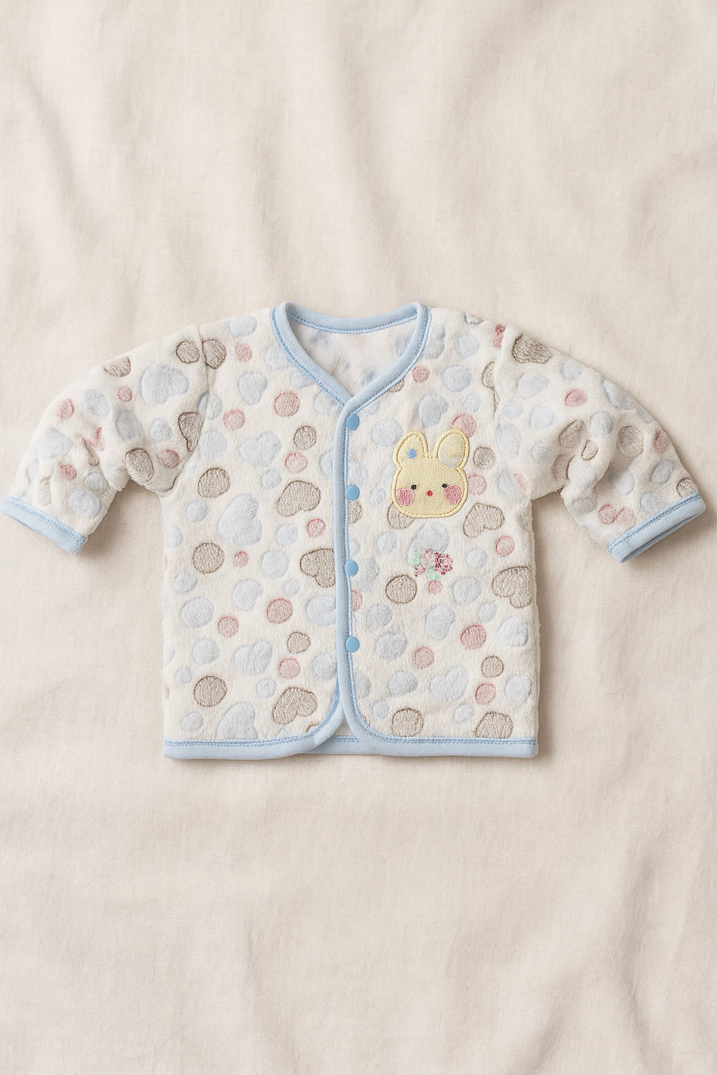 Baby Fleece Winter Suit 2-Piece Set | Soft Fluffy Polka Dot Shirt & Pajama