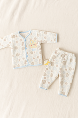 Baby Fleece Winter Suit 2-Piece Set | Soft Fluffy Polka Dot Shirt & Pajama