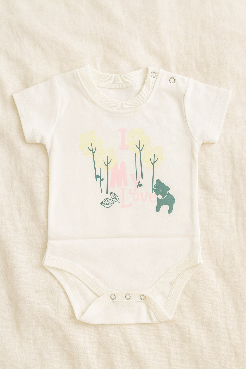 Baby boy 3-Piece Cotton Outfit Set – Parrot Green Floral Hoodie, Printed Romper & Pajama Pants