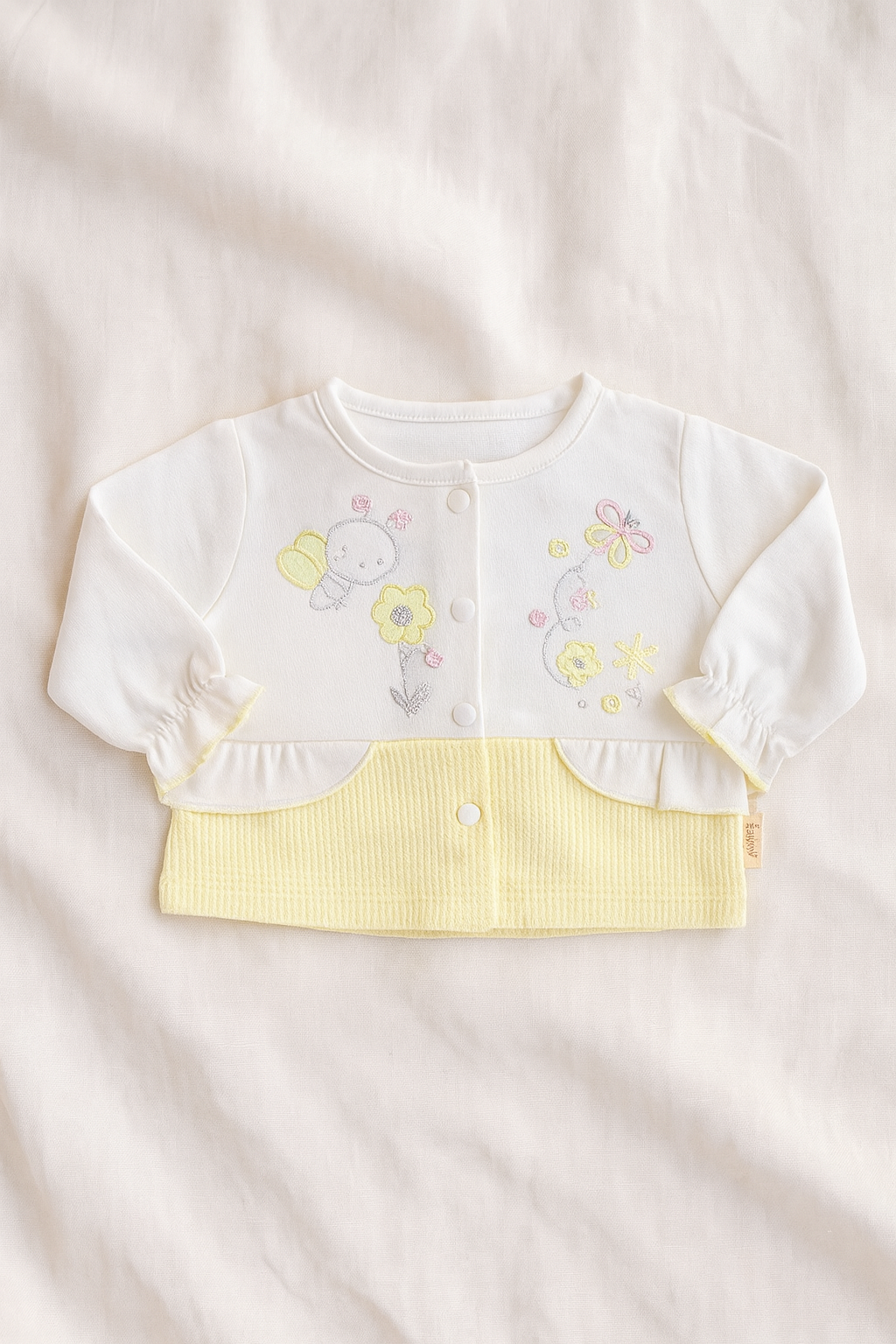 Newborn Baby Girl 3-Piece Dress Suit | Soft Cotton Malai Jersey | Full Sleeves Shirt, Pants & Cap