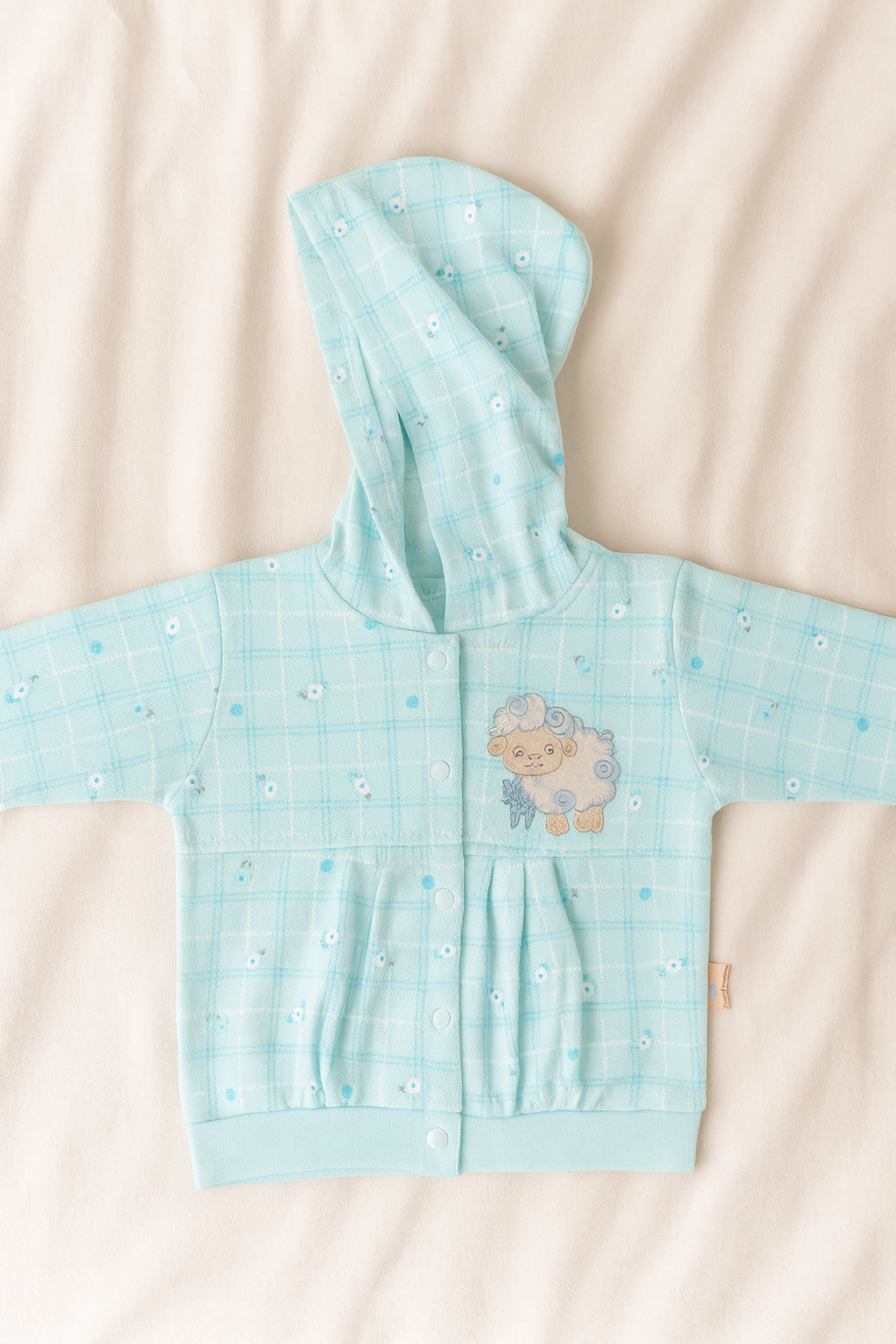 3-Piece Baby Clothing Set for Newborn Boys | Mint Green Hoodie, Pajama & Printed Bodysuit