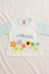 Newborn Baby Girl 3-Piece Dress Set – Soft Cotton Malai Jersey – Floral Printed Shirt + Bow Pajama