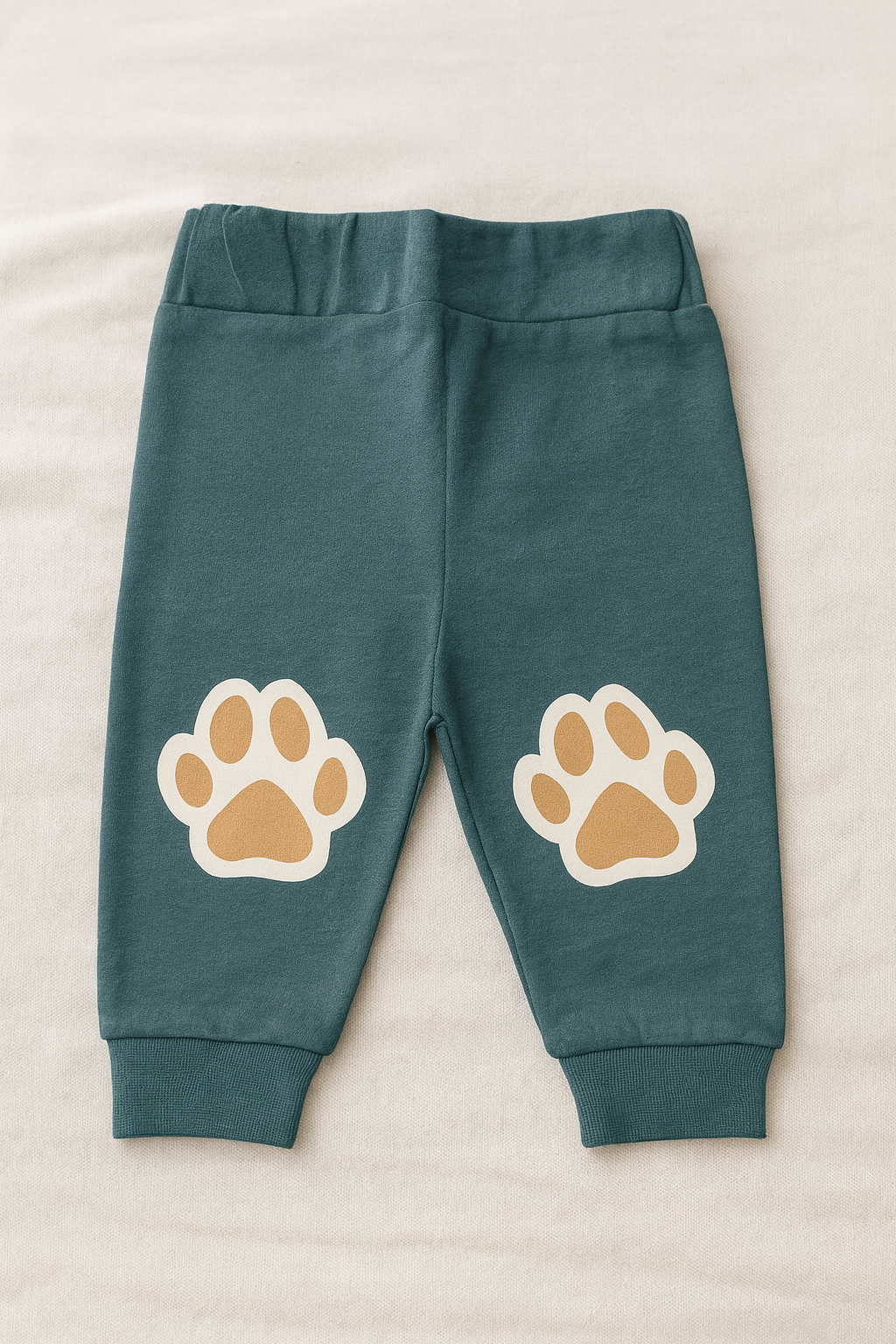3-Piece Baby Boy Winter Dress Set – Warm Cotton Fleece Sweatshirt, Striped Cat Cap & Paw Print Pajama