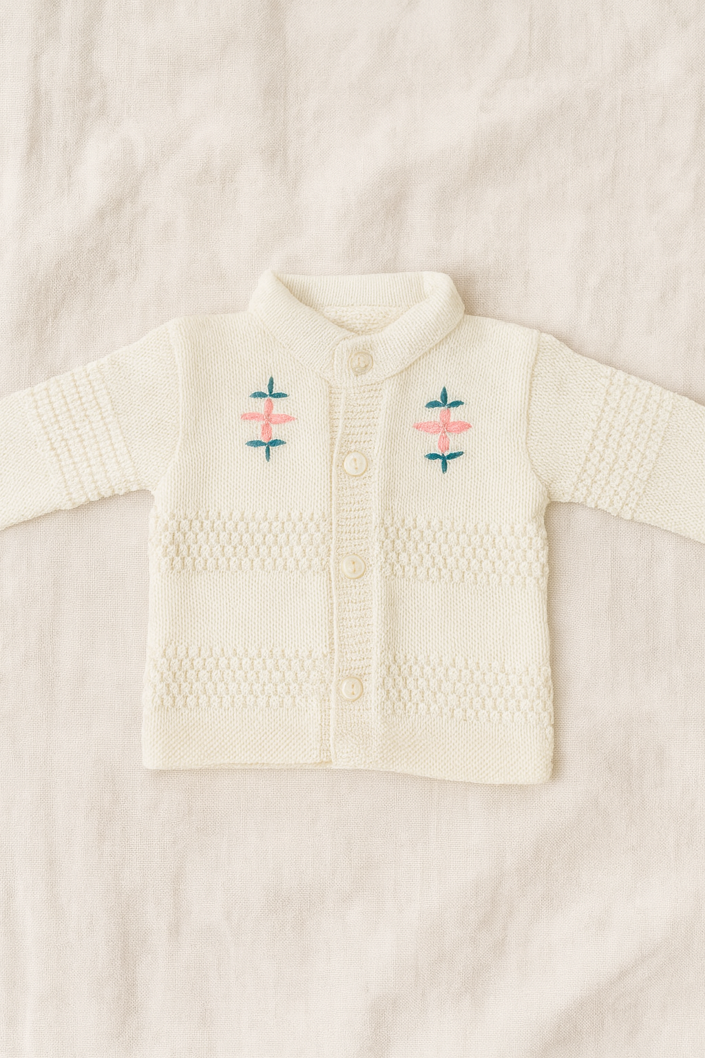 6-Piece Newborn Baby Wool Knitted Winter Set – Hand Knitted Warm Woolen Suit for Baby Girl/Boy