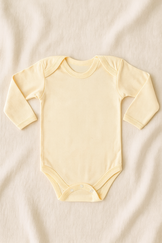 Pack of 3 Baby Rompers – Soft Cotton Full Sleeves Bodysuit for Newborns – Unisex Baby Undershirts in Blue, Pink & Yellow