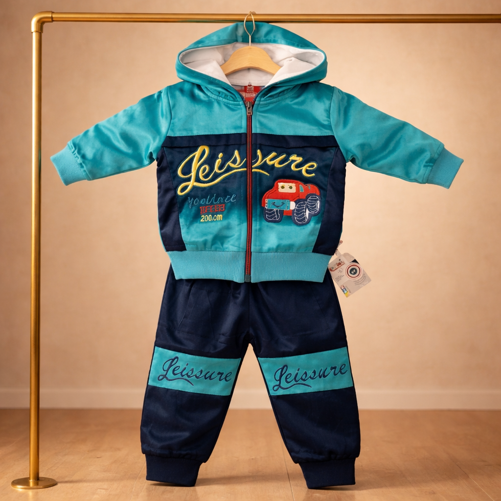 Mulaim Zipper Hoodie Tracksuit Set – Baby Boy Winter 2-Piece Suit